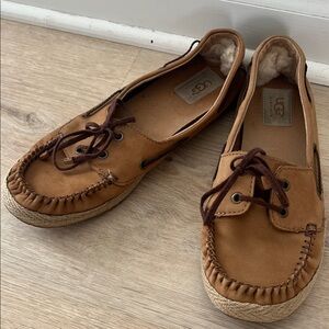 UGG Men's Brown Leather Boat Shoes